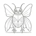 cute mothman cryptid tattoo design idea