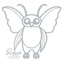 cute mothman cryptid tattoo design idea