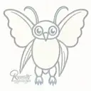 cute mothman cryptid tattoo design idea