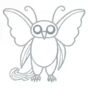 cute mothman cryptid tattoo design idea