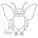 cute mothman cryptid tattoo design idea