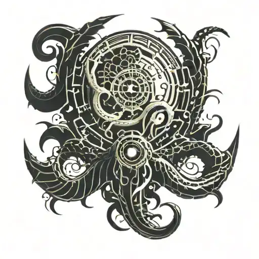 sea ​​monsters tattoo design idea