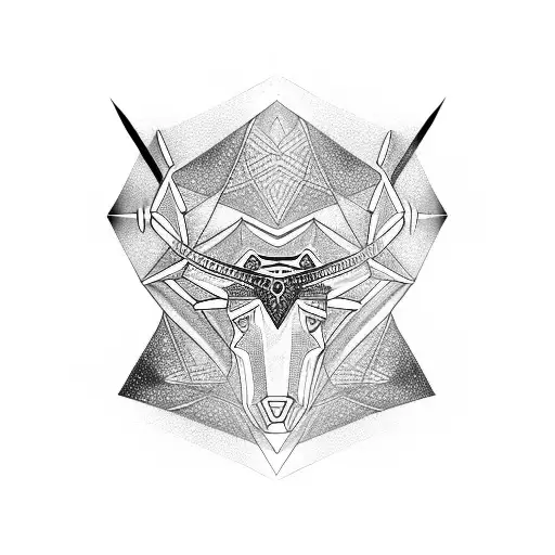 taurus constellation with taurus sign overlapping each other tattoo design idea