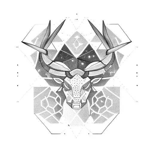 taurus constellation with taurus sign overlapping each other tattoo design idea