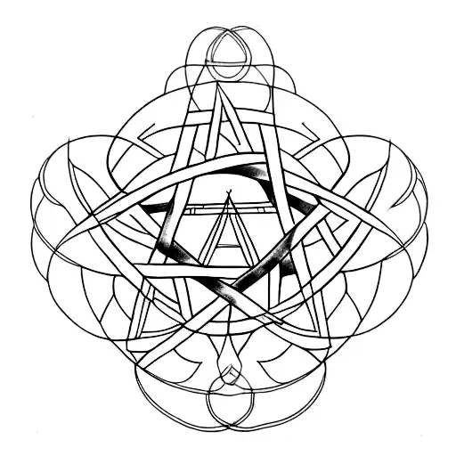 A simple pentagram with intricate details inspired by the beauty of nature tattoo design idea
