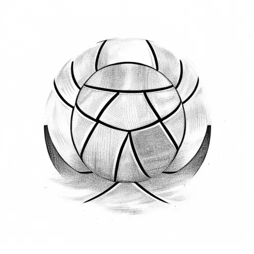 A sketch-style tattoo of a volleyball merging with a guitar, representing the client's love for both sports and music tattoo design idea