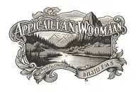 Appalachin Mountain with river and the words "Appalachian Woman, Rocky Mountain Lies" tattoo design idea