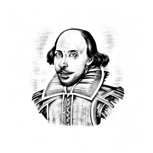 Shakespeare line art inspired by hamlet tattoo design idea
