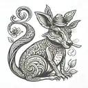 kangaroo smoking bufo alvarius dmt tattoo design idea