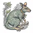 kangaroo smoking bufo alvarius dmt tattoo design idea