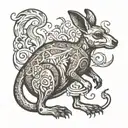 kangaroo smoking bufo alvarius dmt tattoo design idea