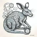 kangaroo smoking bufo alvarius dmt tattoo design idea