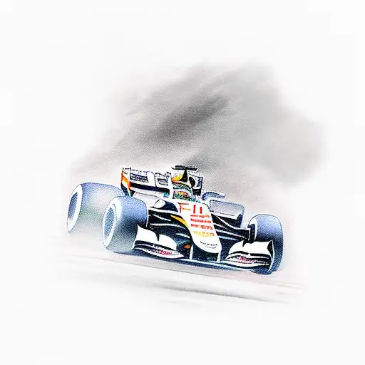 f1 car racing tattoo design idea