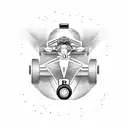 Formula One car racing through a mountain range tattoo design idea