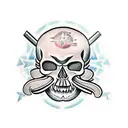 stress skull tattoo design idea