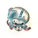 stress skull tattoo design idea