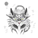 kurama from naruto with akatsuki clouds as background tattoo design idea