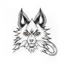 kurama from naruto with akatsuki clouds as background tattoo design idea