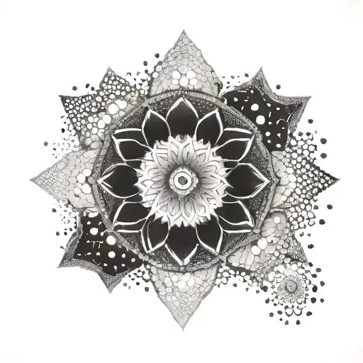 A psychedelic mandala representing the interconnectedness of all things tattoo design idea