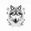 angry wolf tattoo design idea