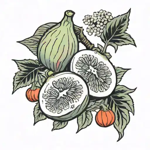 fig fruit tattoo design idea