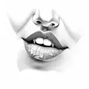 sexy lips tattoo design idea