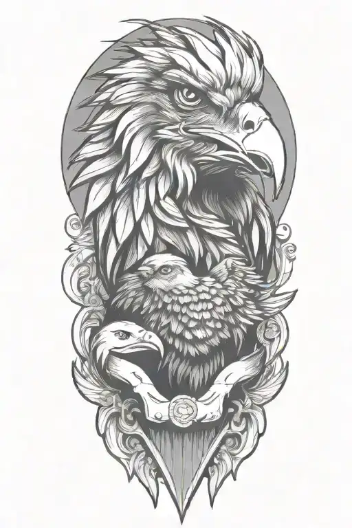 eagle flying tattoo design idea