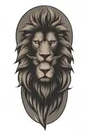  lion and eagle facing opposite sides tattoo design idea