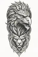 eagle and lion  tattoo design idea