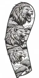 lion and eagle tattoo design idea