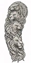 lion and eagle tattoo design idea