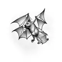 bat flying downwards  tattoo design idea