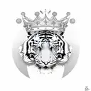 Tiger with Crown  tattoo design idea