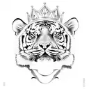 Tiger with Crown  tattoo design idea