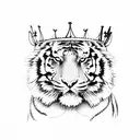 Tiger with Crown  tattoo design idea