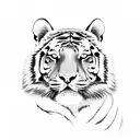 Tiger with Crown  tattoo design idea