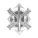 A blackwork tattoo featuring an image of a wrench and a Bible, symbolizing the client's dedication to their occupation as a heavy equipment mechanic and their strong faith. tattoo design idea