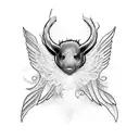 rat with ethereal features and wings tattoo design idea