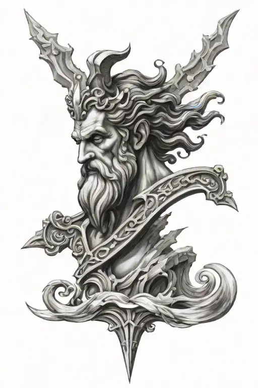 Zeus Poseidon hades Greek god tattoo design idea