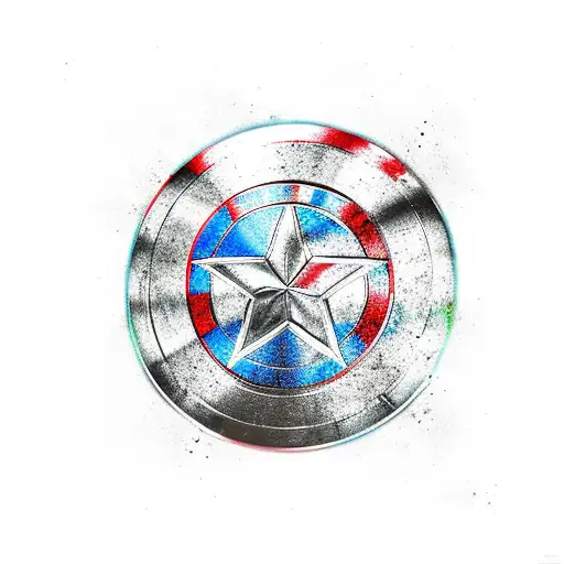huskers "N" and captain America shield  tattoo design idea