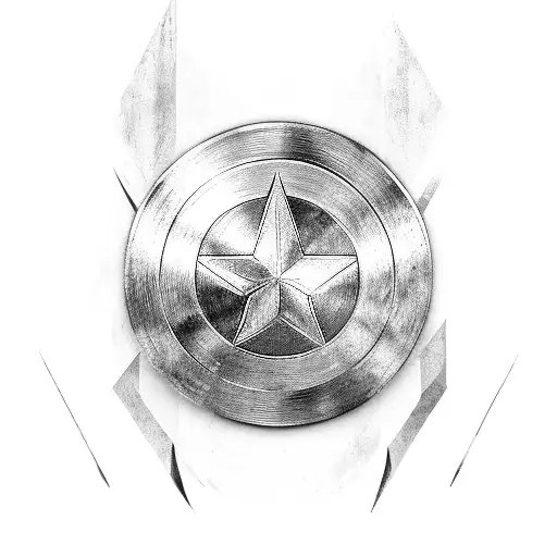 cornhuskers "N" and captain America shield  tattoo design idea
