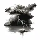 Dark Clouds, Lightning, Storm, Rain, Sea  tattoo design idea