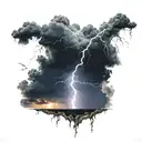 Dark Clouds, Lightning, Storm, Rain, Sea  tattoo design idea