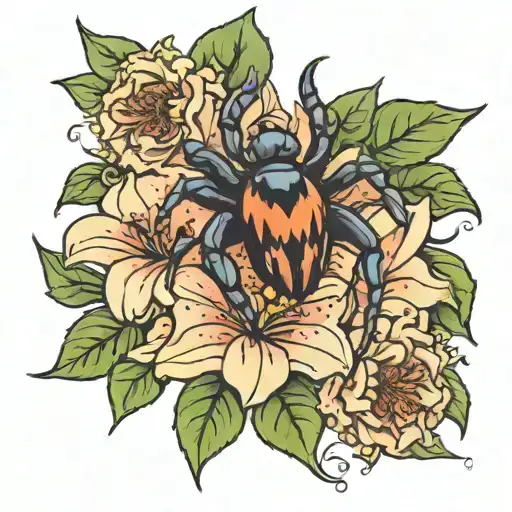 Belladonna Spider Lillie hemlock tattoo design idea
