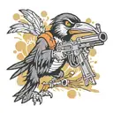 looney tunes crow shooting m2 machine gun  tattoo design idea