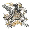 looney tunes crow shooting m2 machine gun  tattoo design idea