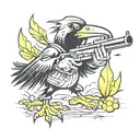 looney tunes crow shooting m2 machine gun  tattoo design idea