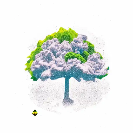 Jamaica island tree tattoo design idea