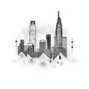 los angeles skyline tattoo design idea