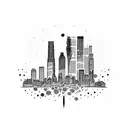 los angeles skyline tattoo design idea